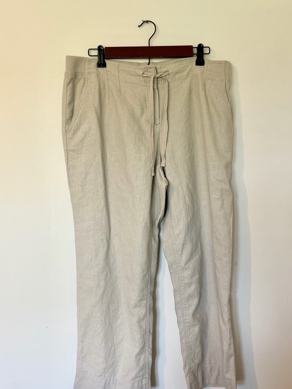J. Jill Women's Drawstring Linen Blend Ankle Pants - Cream